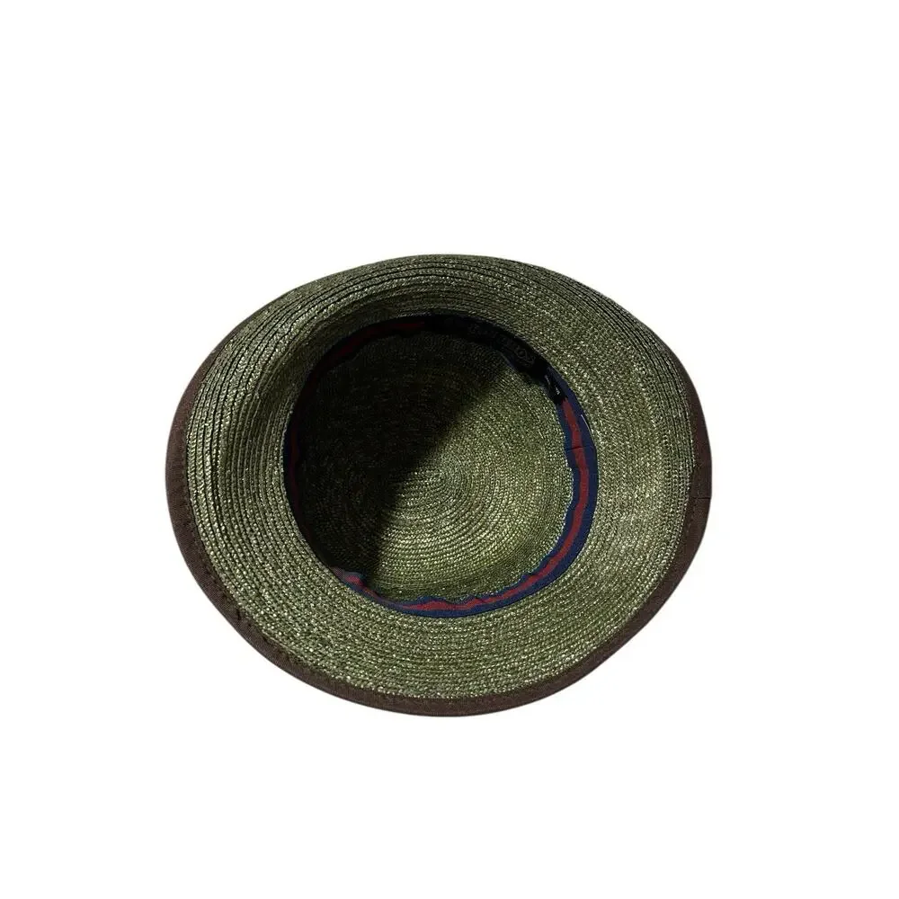 Goorin Bros Women's Hat Ms. Melissa Cloche Wheat Straw Hat Olive Green Rare HTF